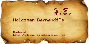 Holczman Barnabás névjegykártya